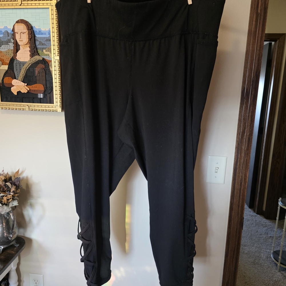 Livi Active Black Leggings with Side Ties